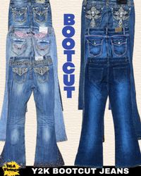 Y2K Damen Verzierter Bestickter Schlichte Jeans