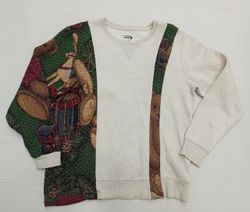 CR829 Upcycled Vintage Tapestry Panel Sweatshirt
