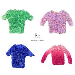 Y2k Unique Popcorn/Bubles Tops (RE-2486)