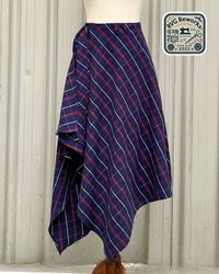 Upcycled Asymmetrical Plaid Flannel Skirt
