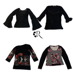 Y2K Black Gothic Full Sleeves Tops Rw-1260