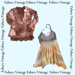 (FV-554) Boho Y2K Retro Print Tops Bundle | Sheer,..