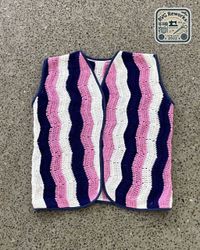 Upcycled Crochet Wave Vest