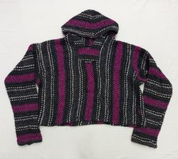CR833 Upcycled The Eco-Woven  Cropped  Hoodie