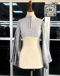 Upcycled High-Neck Shimmer Top