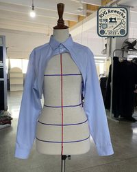 Upcycled Cropped Bolero Button-Up