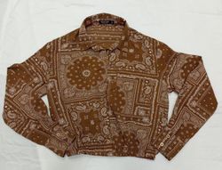 CR842 Upcycled The "Heritage Paisley Cropped Shirt..