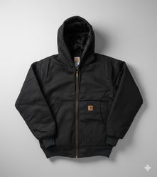 Veste à capuche noire style rework Carhartt