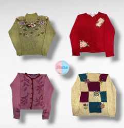 Vintage Floral Embroidered Cardigans (R)