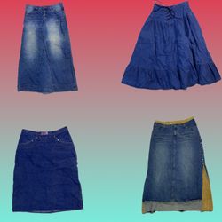 Y2K Long Denim Maxi skirt (TS-1583)