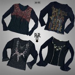 Y2K Black Gothic Full Sleeve Tops (AA-475)