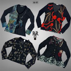 Y2K All Black Rave Full Sleeve Mix Tops (AA-471)