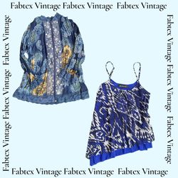 (FV-555) Y2K Retro Blue Aesthetic Tops Bundle | Vi..