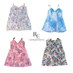 Y2k Color Full Silk Sleep  long Tops RE-2494