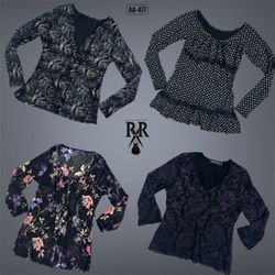 Haut de rave entièrement noir Y2K à manches longue..