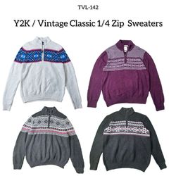 Y2K / Vintage Classic 1/4 Zip Sweaters (TVL-142)