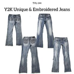 Y2K Unique Embroidered & Embellished Jeans (TVL-14..