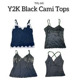 Y2K Black Cami Tops (TVL-145)