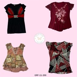 Blusa Classica Quotidiana a Maniche Corte (GRF-11-..