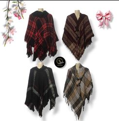 Poncho à carreaux Y2K