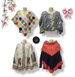 Poncho en tricot Y2K