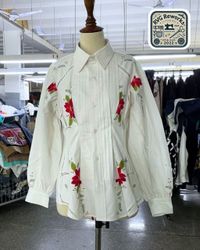 Chemise Tux en nappe upcyclée