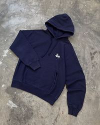 Stussy retravailler style bleu pull à capuche