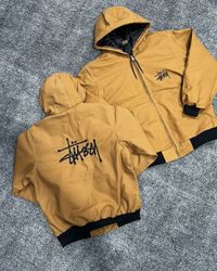 Stussy rework style Tan colour hooded jacket #2711..