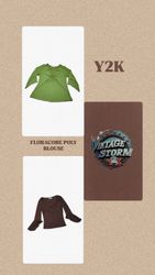 Y2k Floracore Poly Blouse