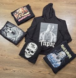 Vintage print black hoodies