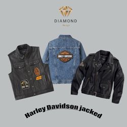 Harley Davidson leather/denim jacket (Dv -11-341)