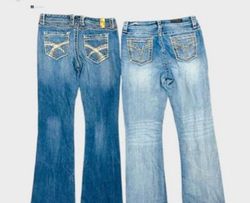 embroidered flare jeans