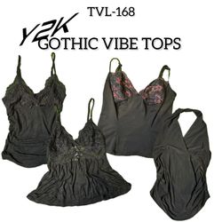 Y2K Gothic Vibe Cami Tops (TVL-168)