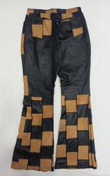 CR949 UPCYCLED Leder Patchwork Flare Pants