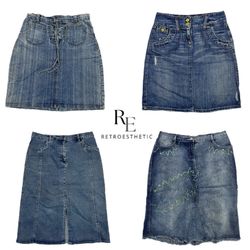 Y2k Britney Era Denim Midi Skirts