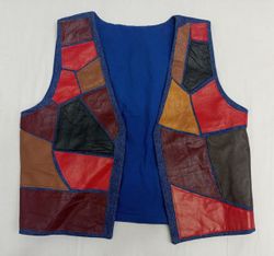 CR951 UPCYCLED Denim Vest with Leather Patch