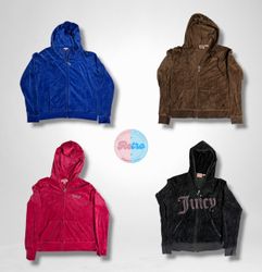 Vintage Y2K Juicy Couture-Style Velour Hoodie (E)