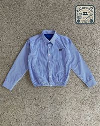 Upcycled Button Down Harrington Shacket