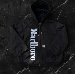 Veste noire style rework Carhartt malboro