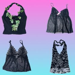 Black lace & night vibes tops collection(TT 237)