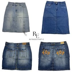 Y2K NyC IT Girl Denim Midi Skirts RE-2506