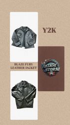 Y2k Blaze Fury Leather Jacket