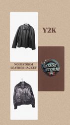 Y2k Noir Storm Leather Jacket