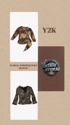 Y2k Floral Whisper Poly Blouse