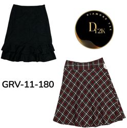 Jupe longue en laine Y2K – Esthétique vintage (GRV..