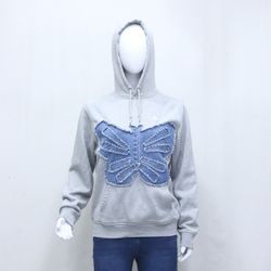 CR968 Upcycled Mix-Branded Butterfly Patch Hoodie
