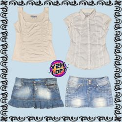 Y2K Soft Girl Core Hauts, Jupes