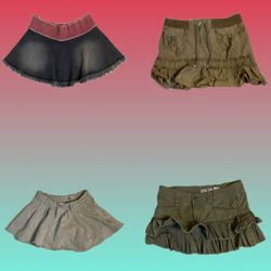 Saia mini de denim Y2K (TS-1638)