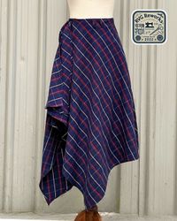 Upcycled Asymmetrical Plaid Flannel Skirt