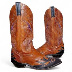 SA#352 Vintage Cowboy Boots • Eye catching branded..